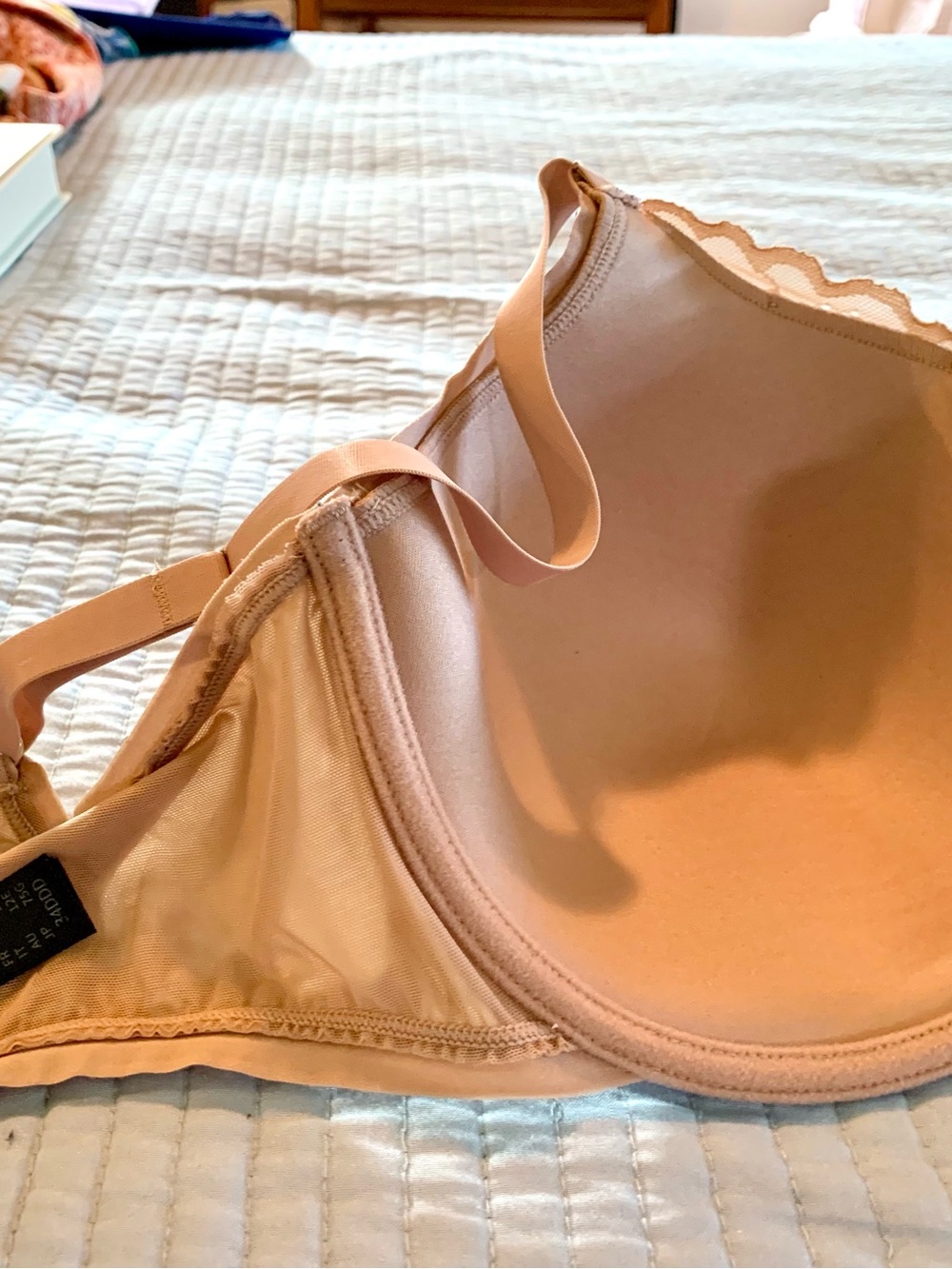 Natori Refined Contour Underwire Bra Nude/Beige Lace Trim 34DDD - Picture 3 of 10